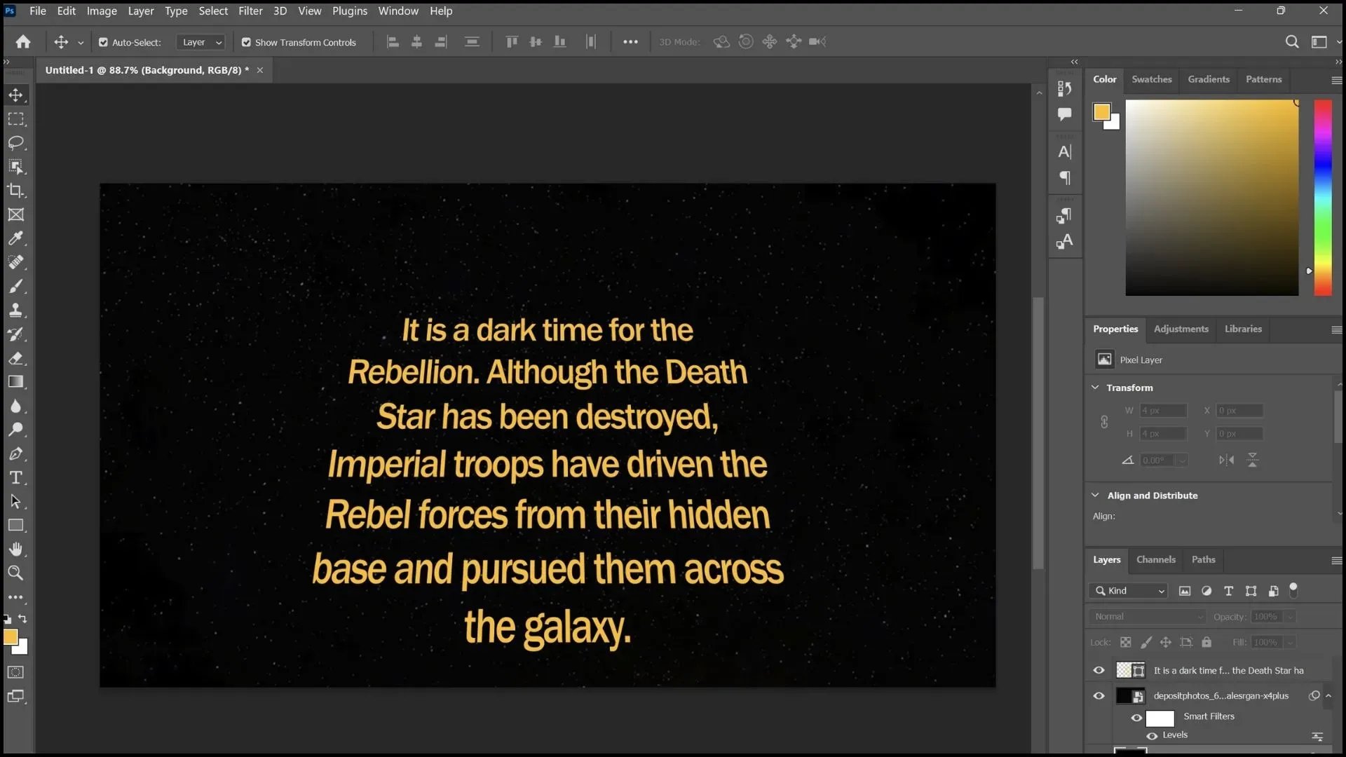 How to Make a Star Wars Opening Crawl in Photoshop
